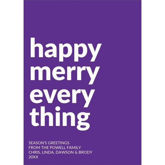 Happy Merry Everything Flat Holiday Cards